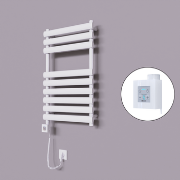 Radiva - Volga Dekoratif Elektrikli Havlupan 500x800 Beyaz (KTX4 Termostat) 300W Spiral Kablolu