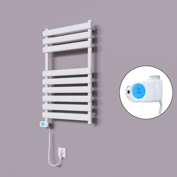 Radiva - Volga Dekoratif Elektrikli Havlupan 500x800 Beyaz (Musa Termostat) 300W