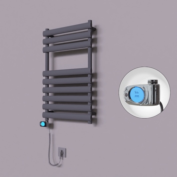 Radiva - Volga Dekoratif Elektrikli Havlupan 500x800 Koyu Antrasit (Musa Termostat) 300W