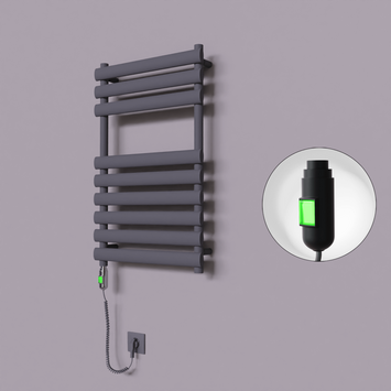 Radiva - Volga Dekoratif Elektrikli Havlupan 500x800 Koyu Antrasit (On/Off Düğmeli) 300W