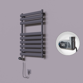Radiva - Volga Dekoratif Elektrikli Havlupan 500x800 Koyu Antrasit (Thesis Termostat) 300W