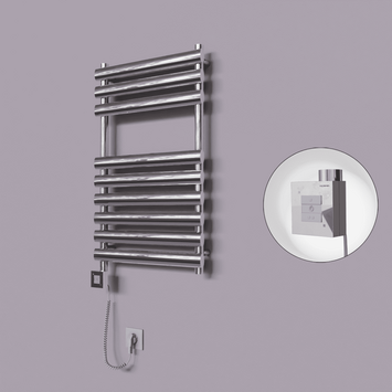 - Volga Dekoratif Elektrikli Havlupan 500x800 Krom (KTX1 Termostat) 200W Spiral Kablolu  - Volga Dekoratif Elektrikli Havlupan 500x800 Krom (KTX1 Termostat) 200W Spiral Kablolu