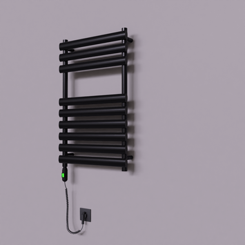 Radiva - Volga Dekoratif Elektrikli Havlupan 500x800 Siyah (On/Off Düğmeli) 300W