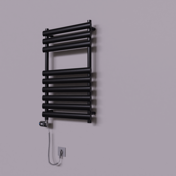 Radiva - Volga Dekoratif Elektrikli Havlupan 500x800 Siyah (Thesis Termostat) 300W