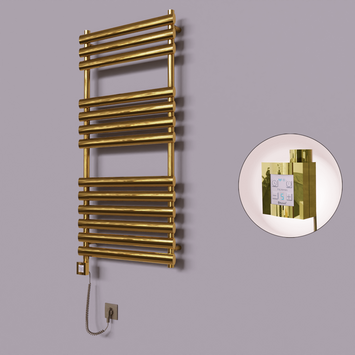  - Volga Dekoratif Elektrikli Havlupan 600x1200 Altın (KTX4 Termostat) 300W Spiral Kablolu