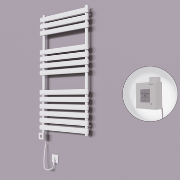 Radiva - Volga Dekoratif Elektrikli Havlupan 600x1200 Beyaz (KTX1 Termostat) 600W Spiral Kablolu
