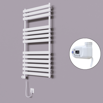 Radiva - Volga Dekoratif Elektrikli Havlupan 600x1200 Beyaz (Thesis Termostat) 600W