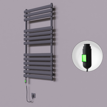 Radiva - Volga Dekoratif Elektrikli Havlupan 600x1200 Koyu Antrasit (On/Off Düğmeli) 600W