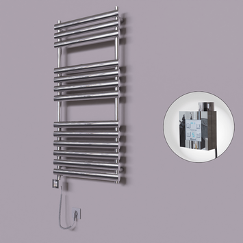  - Volga Dekoratif Elektrikli Havlupan 600x1200 Krom (KTX4 Termostat) 300W Spiral Kablolu