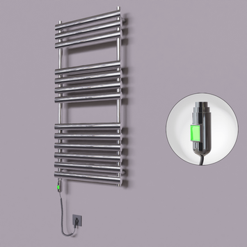 Radiva - Volga Dekoratif Elektrikli Havlupan 600x1200 Krom (On/Off Düğmeli) 300W