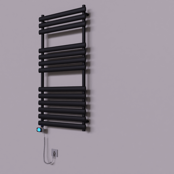 Radiva - Volga Dekoratif Elektrikli Havlupan 600x1200 Siyah (Musa Termostat) 600W