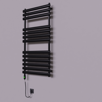 Radiva - Volga Dekoratif Elektrikli Havlupan 600x1200 Siyah (On/Off Düğmeli) 600W