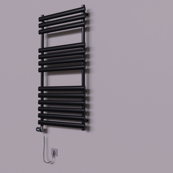 Radiva - Volga Dekoratif Elektrikli Havlupan 600x1200 Siyah (Thesis Termostat) 600W