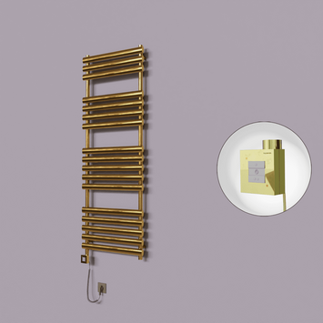 - Volga Dekoratif Elektrikli Havlupan 600x1600 Altın (KTX1 Termostat) 600W Spiral Kablolu  - Volga Dekoratif Elektrikli Havlupan 600x1600 Altın (KTX1 Termostat) 600W Spiral Kablolu