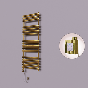 - Volga Dekoratif Elektrikli Havlupan 600x1600 Altın (KTX4 Termostat) 600W Spiral Kablolu  - Volga Dekoratif Elektrikli Havlupan 600x1600 Altın (KTX4 Termostat) 600W Spiral Kablolu