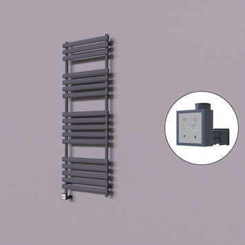 Radiva - Volga Dekoratif Elektrikli Havlupan 600x1600 Koyu Antrasit (KTX3 Termostat) 1000W