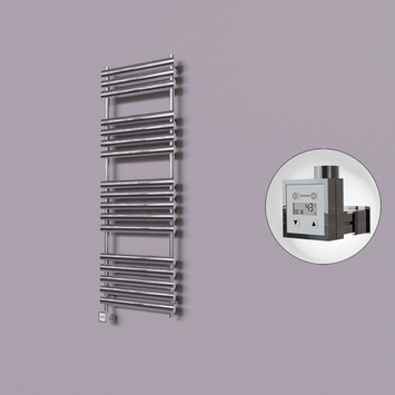 Radiva - Volga Dekoratif Elektrikli Havlupan 600x1600 Krom (KTX3 Termostat) 600W