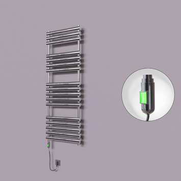 Radiva - Volga Dekoratif Elektrikli Havlupan 600x1600 Krom (On/Off Düğmeli) 600W