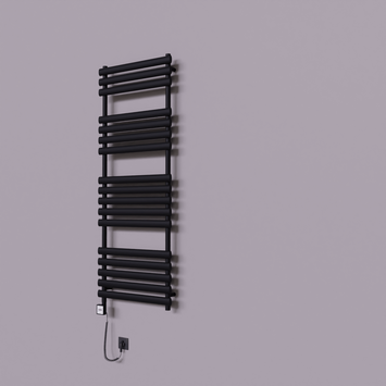 Radiva - Volga Dekoratif Elektrikli Havlupan 600x1600 Siyah (KTX3 Termostat) 1000W Spiral Kablolu