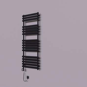 Radiva - Volga Dekoratif Elektrikli Havlupan 600x1600 Siyah (KTX4 Termostat) 1000W Spiral Kablolu