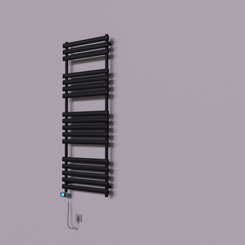 Radiva - Volga Dekoratif Elektrikli Havlupan 600x1600 Siyah (Musa Termostat) 900W