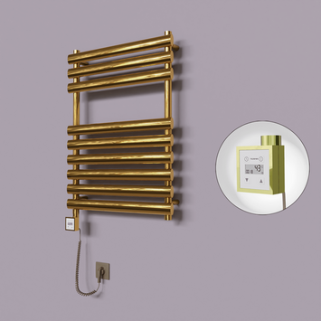 - Volga Dekoratif Elektrikli Havlupan 600x800 Altın (KTX3 Termostat) 300W Spiral Kablolu  - Volga Dekoratif Elektrikli Havlupan 600x800 Altın (KTX3 Termostat) 300W Spiral Kablolu