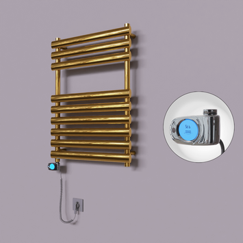 Radiva - Volga Dekoratif Elektrikli Havlupan 600x800 Altın (Musa Termostat) 300W
