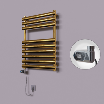 Radiva - Volga Dekoratif Elektrikli Havlupan 600x800 Altın (Thesis Termostat) 300W