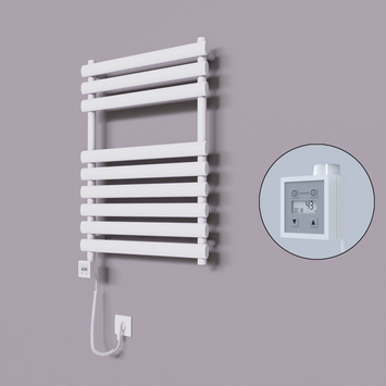  - Volga Dekoratif Elektrikli Havlupan 600x800 Beyaz (KTX3 Termostat) 600W Spiral Kablolu