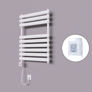 Radiva - Volga Dekoratif Elektrikli Havlupan 600x800 Beyaz (KTX4 Termostat) 600W Spiral Kablolu