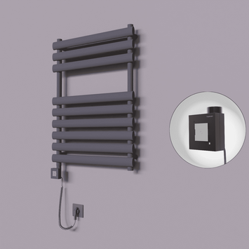 - Volga Dekoratif Elektrikli Havlupan 600x800 Koyu Antrasit (KTX1 Termostat) 600W Spiral Kablolu  - Volga Dekoratif Elektrikli Havlupan 600x800 Koyu Antrasit (KTX1 Termostat) 600W Spiral Kablolu