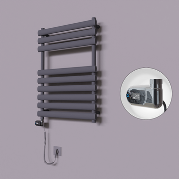 Radiva - Volga Dekoratif Elektrikli Havlupan 600x800 Koyu Antrasit (Thesis Termostat) 600W