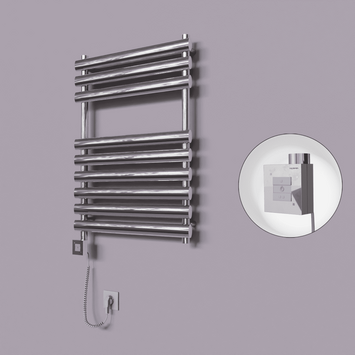 Radiva - Volga Dekoratif Elektrikli Havlupan 600x800 Krom (KTX1 Termostat) 300W Spiral Kablolu