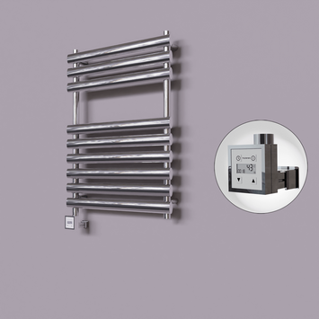 Radiva - Volga Dekoratif Elektrikli Havlupan 600x800 Krom (KTX3 Termostat) 300W