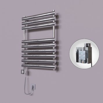 - Volga Dekoratif Elektrikli Havlupan 600x800 Krom (KTX4 Termostat) 300W Spiral Kablolu  - Volga Dekoratif Elektrikli Havlupan 600x800 Krom (KTX4 Termostat) 300W Spiral Kablolu