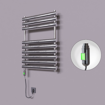 Radiva - Volga Dekoratif Elektrikli Havlupan 600x800 Krom (On/Off Düğmeli) 300W