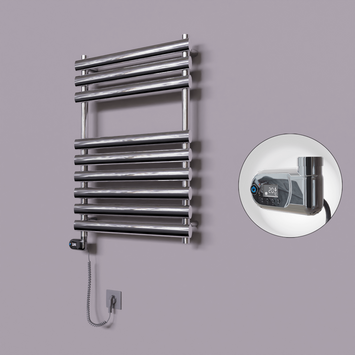 Radiva - Volga Dekoratif Elektrikli Havlupan 600x800 Krom (Thesis Termostat) 300W