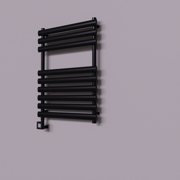 Radiva - Volga Dekoratif Elektrikli Havlupan 600x800 Siyah (KTX1 Termostat) 600W
