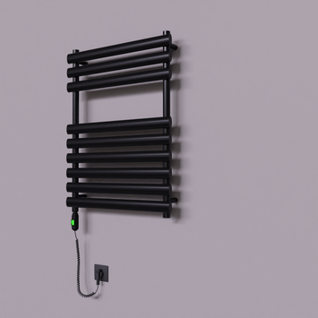  - Volga Dekoratif Elektrikli Havlupan 600x800 Siyah (On/Off Düğmeli) 600W