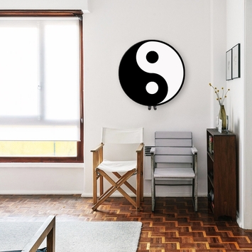 Radiva - Yin YANG İnce Dizayn Havlupan 590x590 Beyaz/Siyah