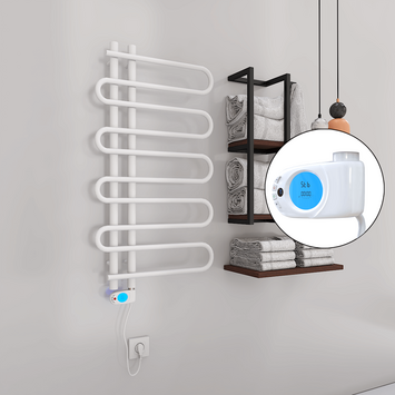 Radiva - Zante Electric Towel Warmer 300 Watt 500x1000 White (Musa Thermostat)