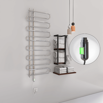 Radiva - Zante Sèche Serviettes Electrique 300 Watt 600x1400 Chrome (On/Off)