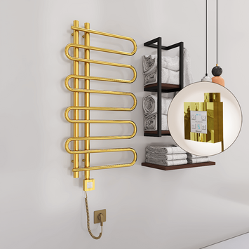 Radiva - Zante Sèche Serviettes Electrique 500x1000 Or Ktx4 200 Watt Câble en spirale Radiva - Zante Sèche Serviettes Electrique 500x1000 Or Ktx4 200 Watt Câble en spirale