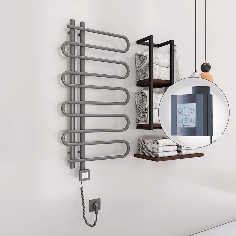 Zante Sèche Serviettes Electrique 500x1000 Anthracite Ktx4 300 Watt Câble en spirale Zante Sèche Serviettes Electrique 500x1000 Anthracite Ktx4 300 Watt Câble en spirale