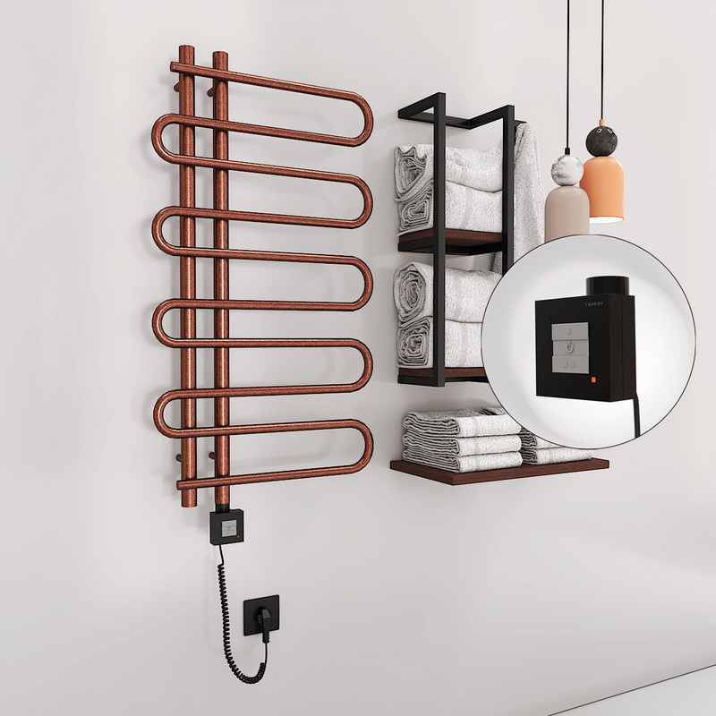 Zante Electric Towel Warmer 500x1000 Antique Copper Ktx1 200 W (Spiral Cable)