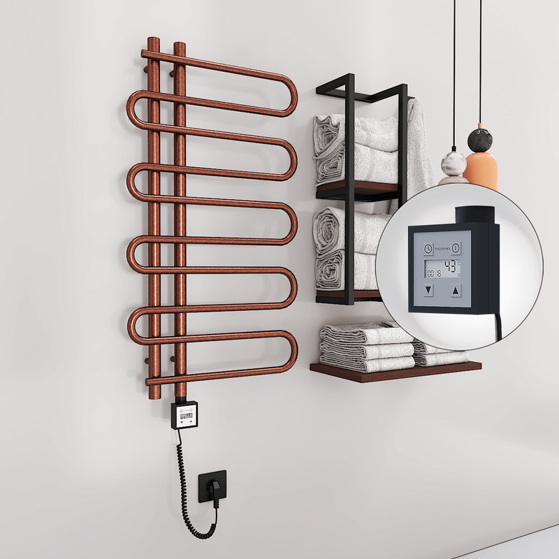 Zante Electric Towel Warmer 500x1000 Antique Copper Ktx3 200 W (Spiral Cable)