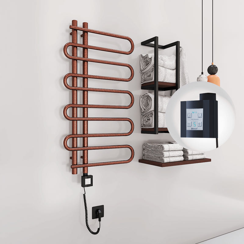 Zante Sèche Serviettes Electrique 500x1000 Antique Cuivre Ktx4 200 Watt Câble en spirale