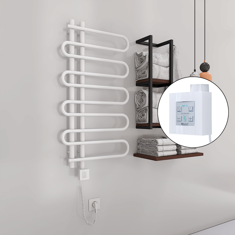 Zante Sèche Serviettes Electrique 500x1000 Blanc Ktx4 300 Watt Câble en spirale Zante Sèche Serviettes Electrique 500x1000 Blanc Ktx4 300 Watt Câble en spirale