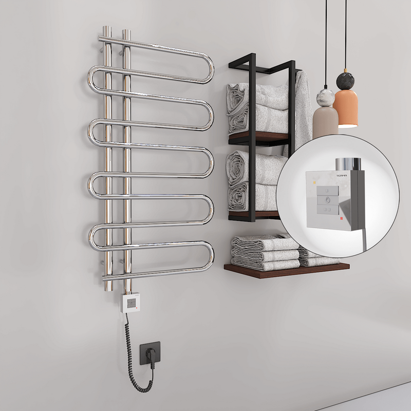 Zante Sèche Serviettes Electrique 500x1000 Chrome Ktx1 200 Watt Câble en spirale