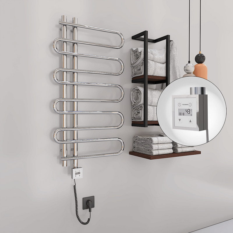 Zante Sèche Serviettes Electrique 500x1000 Chrome Ktx3 200 Watt Câble en spirale